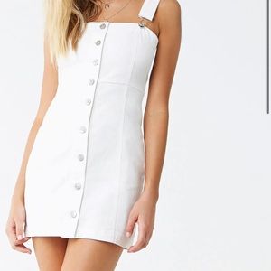 White Denim Overall Dress